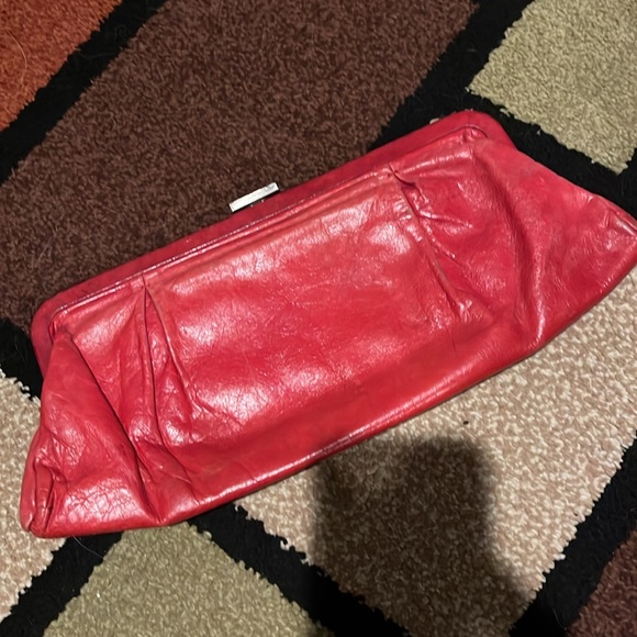 Vintage Hobo International Red Leather Clutch - Picture 2 of 5